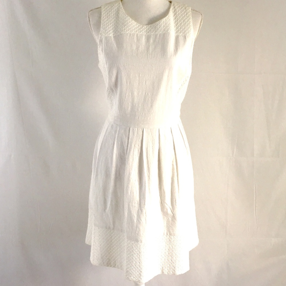 NWT Michael Kors White Cotton Sleeveless Dress